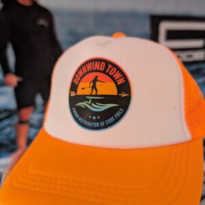 Picture of Orange Hi Viz Trucker Hat with Downwind Town logo